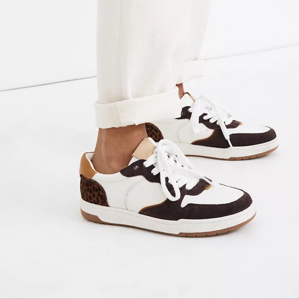 Court Sneakers in Leather and Cheetah Calf Hair - Madewell